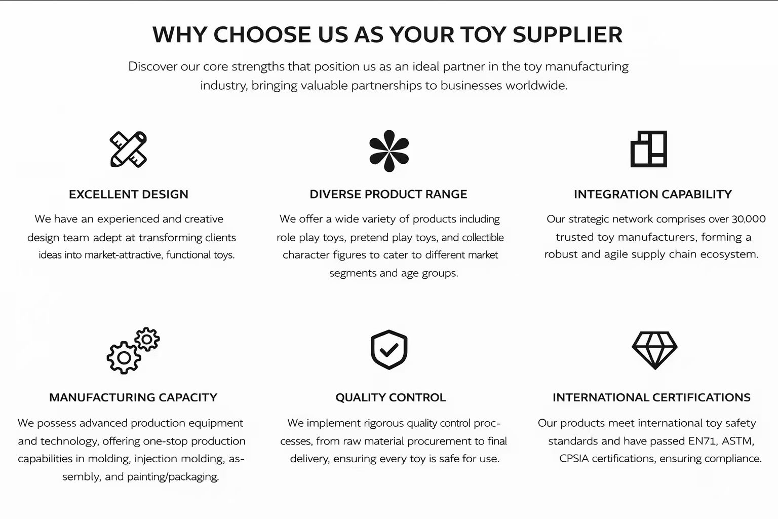 toy supplier advantages